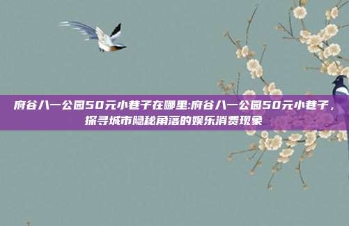 府谷八一公园50元小巷子在哪里:府谷八一公园50元小巷子，探寻城市隐秘角落的娱乐消费现象