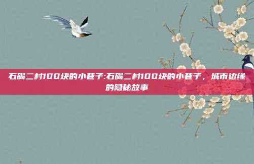 石碣二村100块的小巷子:石碣二村100块的小巷子，城市边缘的隐秘故事