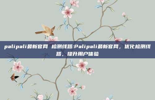 palipali最新官网 检测线路:Palipali最新官网，优化检测线路，提升用户体验