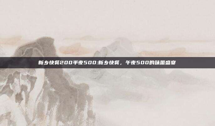 新乡快餐200半夜500:新乡快餐，午夜500的味蕾盛宴