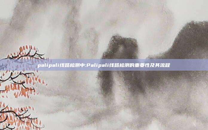 palipali线路检测中:Palipali线路检测的重要性及其流程