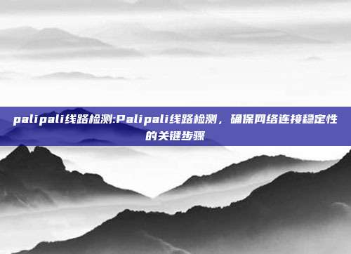 palipali线路检测:Palipali线路检测，确保网络连接稳定性的关键步骤