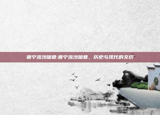 普宁流沙暗巷:普宁流沙暗巷，历史与现代的交织