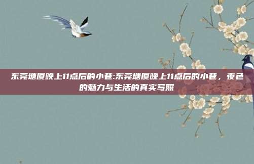 东莞塘厦晚上11点后的小巷:东莞塘厦晚上11点后的小巷，夜色的魅力与生活的真实写照