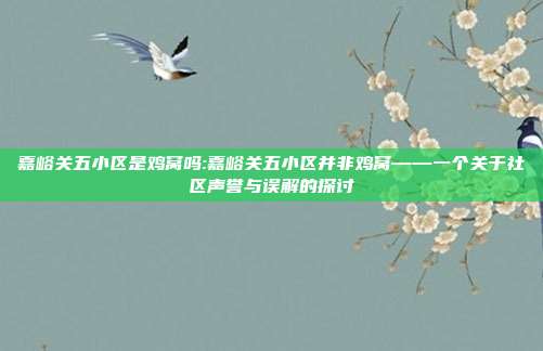 嘉峪关五小区是鸡窝吗:嘉峪关五小区并非鸡窝——一个关于社区声誉与误解的探讨