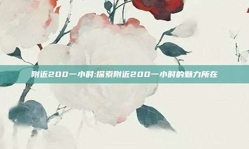 附近200一小时:探索附近200一小时的魅力所在