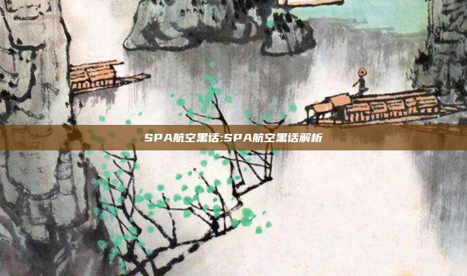 SPA航空黑话:SPA航空黑话解析